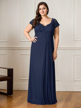 A-Line V-Neck Floor-Length Chiffon Mother of the Bride Dress